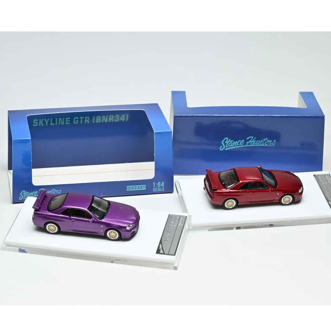 【现货】SH 1/64 日产尼桑 GTR R34 天际线  合金汽车模型