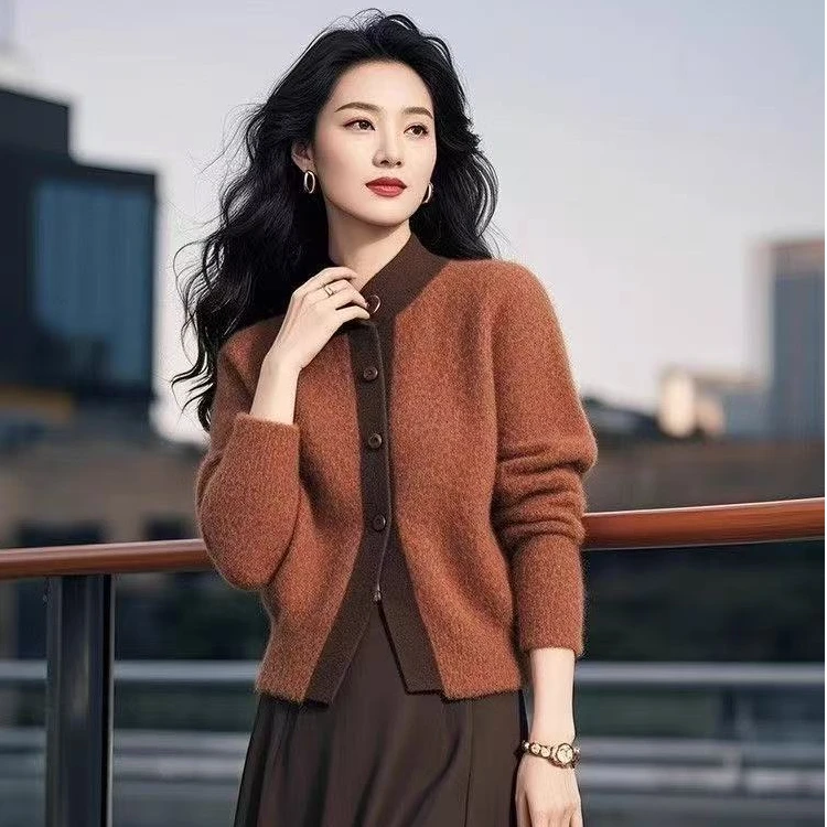 2025秋冬新款超好看慵懒风时尚气质通勤上衣洋气别致针织开衫女