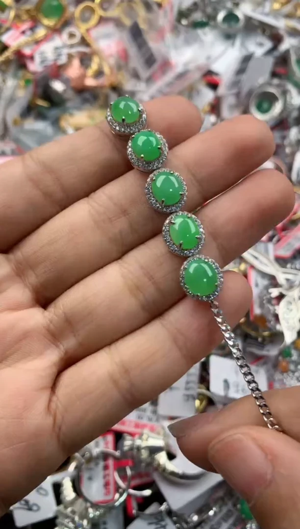 银S925镶嵌戒指翡翠444                2