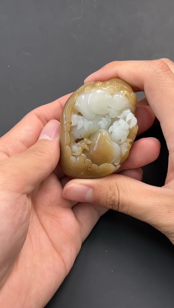 未镶嵌手串和田玉且末金山糖白手把件微色差