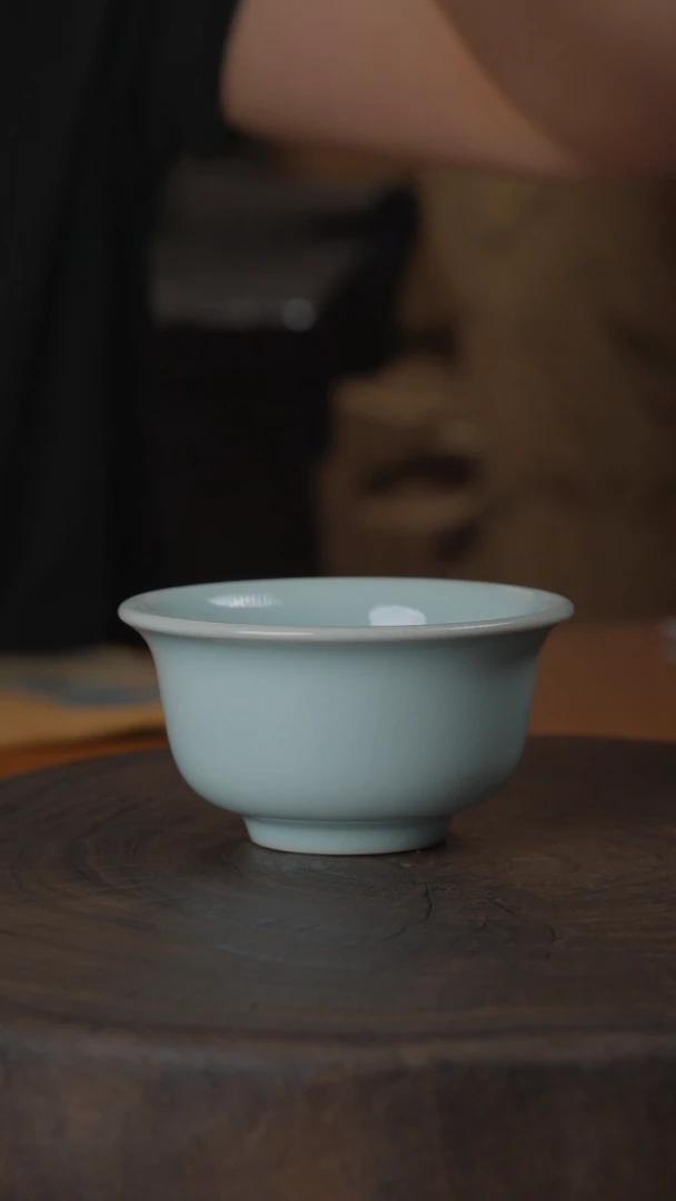 汝瓷 天青压手杯#323