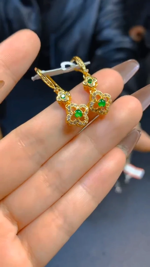 【闪购商品】翡翠耳饰未镶嵌0732965080多样性发一