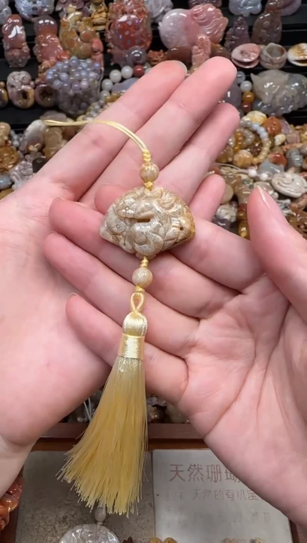 颈饰未镶嵌硅化珊瑚（珊瑚玉）144