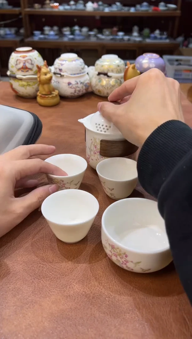 真的很便宜会开片的旅行茶具