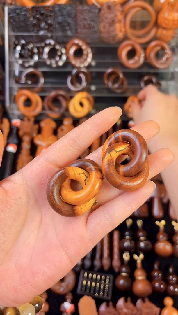 雷桃木刻七星乾坤圈1.6