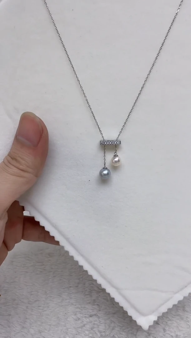 颈饰银S925镶嵌海水珍珠