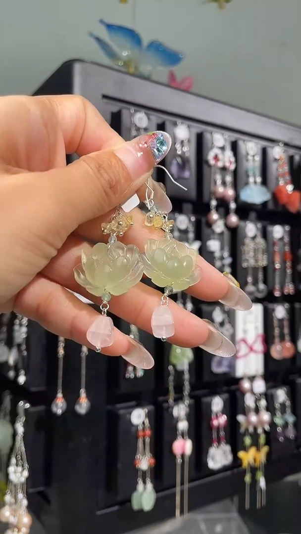 紫晶耳饰银S925镶嵌琬* 琬琬