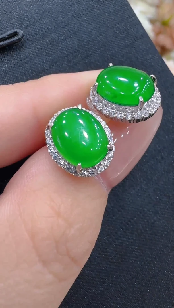 银S925镶嵌翡翠耳饰多样性团购发一件