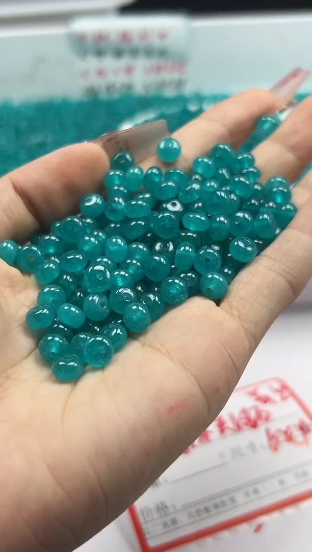 未镶嵌颈饰玛瑙/玉髓w2144高冰天河石算盘6*4mm*40颗