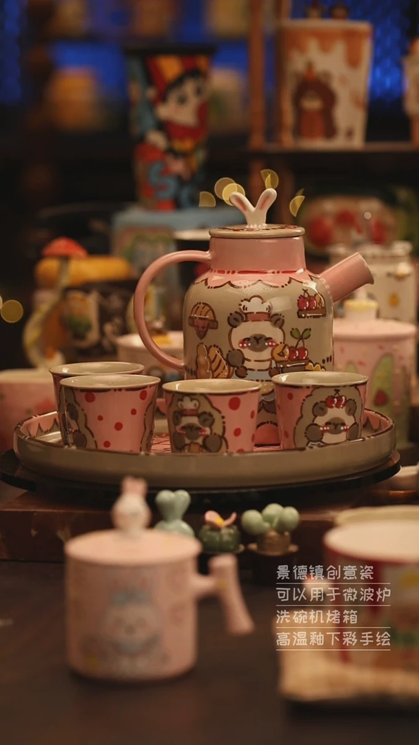 陶瓷景德镇可爱陶瓷釉下彩绘设计师款