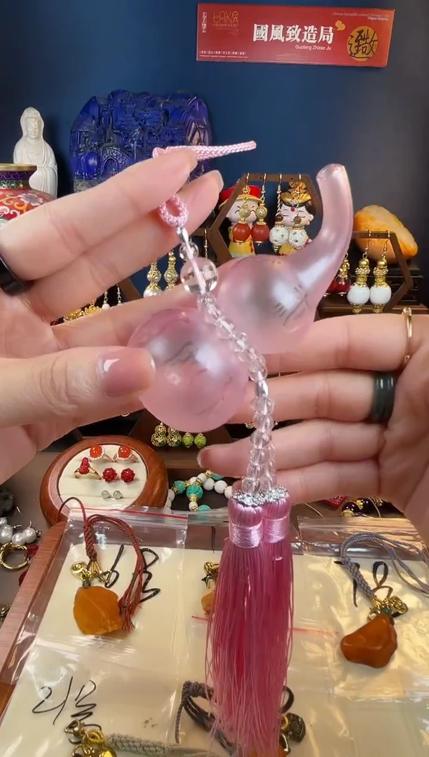 琉璃手工艺品浅***猫，会员礼琉璃葫芦