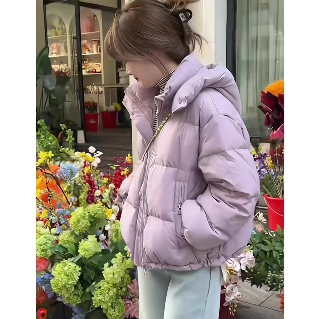 （柚子同款）SQ冬季高品质口袋拉链时尚连帽羽绒服