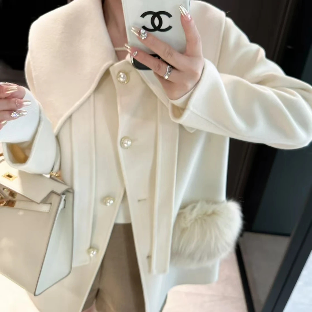 【薇哥内部自营】短款双面呢羊绒大衣冬季