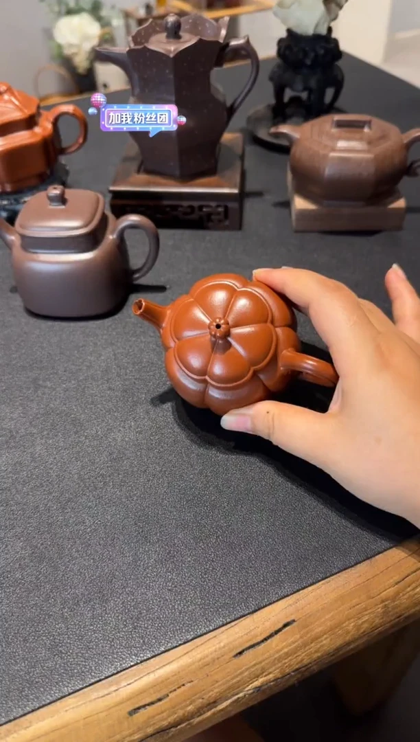 茶壶紫砂鑫*繁花 朱泥