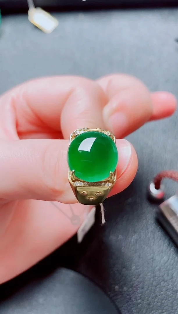 银S925镶嵌戒指翡翠111