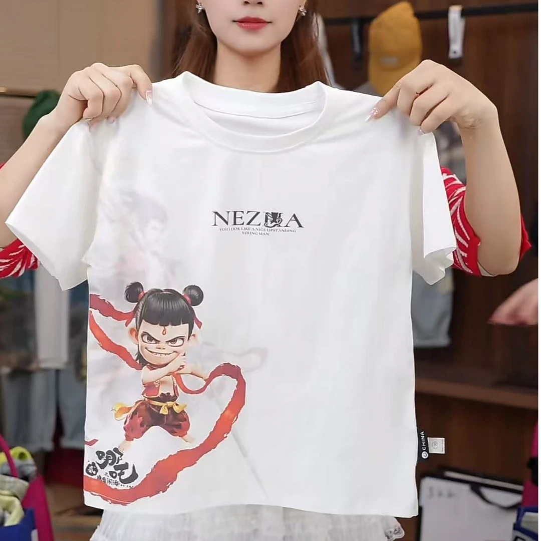 儿童夏季T恤时尚潮流哪吒短袖120-170尺码  2025新款大猪小猪套装