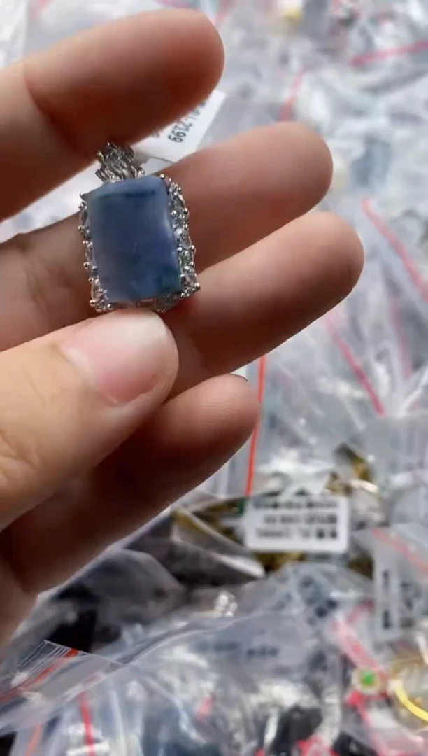 银S925镶嵌戒指翡翠444    1