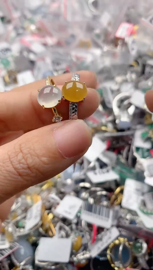 银S925镶嵌戒指翡翠444                 4