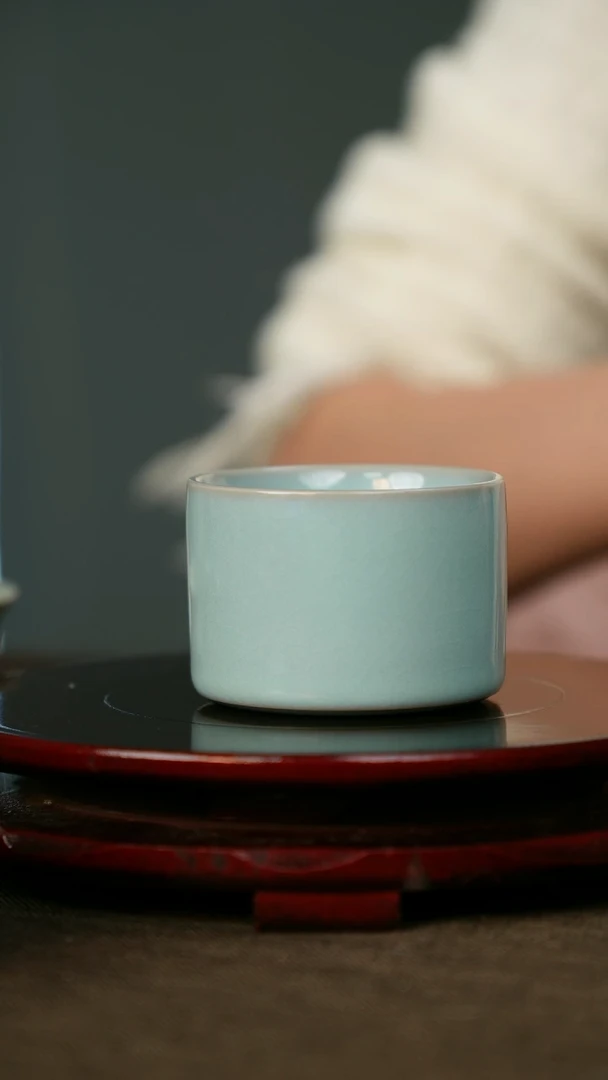 樊立 扳指杯 支钉烧 带底款
