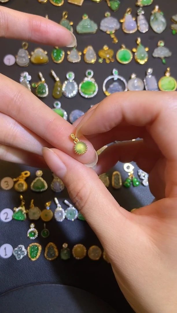 吊坠(不含链)银S925镶嵌翡翠1