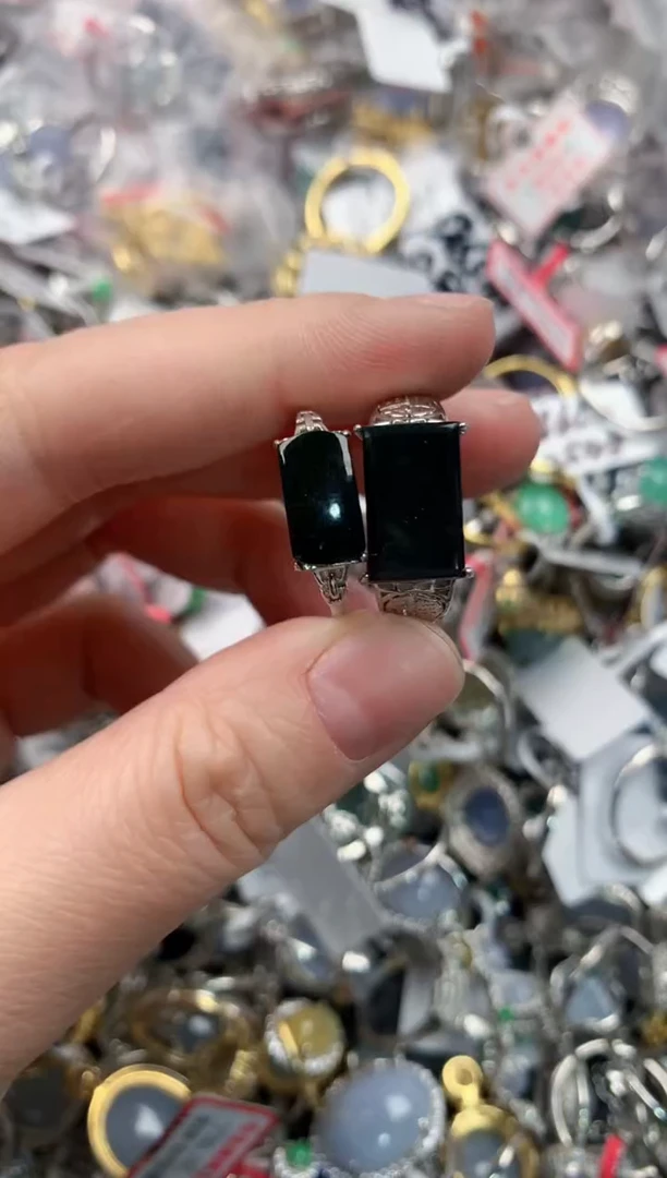 银S925镶嵌戒指翡翠444                   4