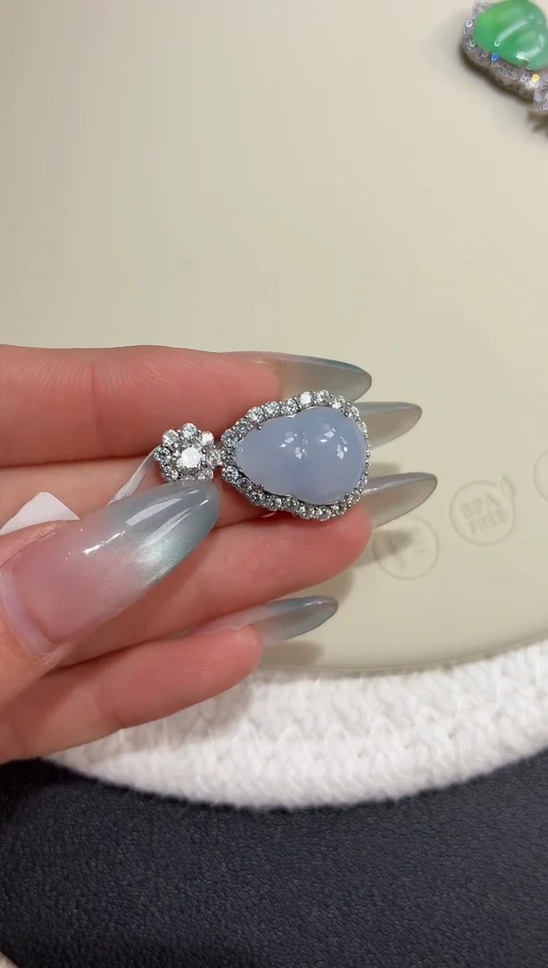 吊坠(不含链)银S925镶嵌翡翠吊坠