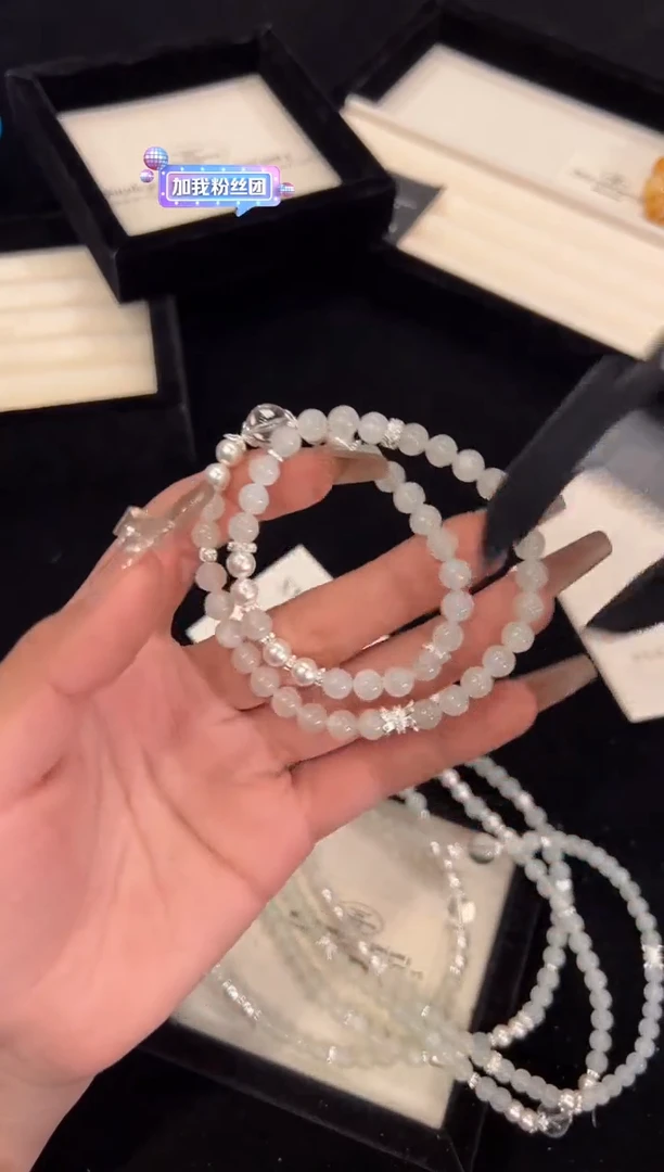 【闪购商品】水晶手链合金白月光双圈手链x1261