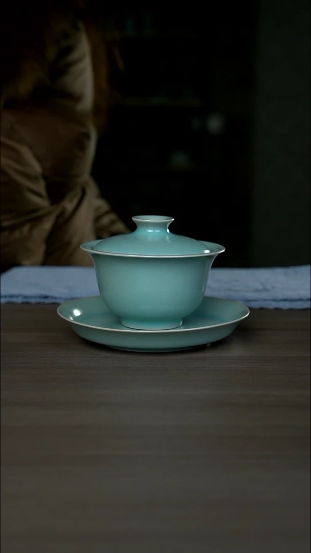 【闪购商品】杯012号仿古清韵盖碗微瑕不开片