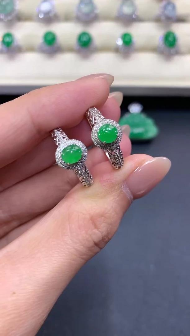 【闪购商品】翡翠戒指18K金镶嵌a58多样性一件发货