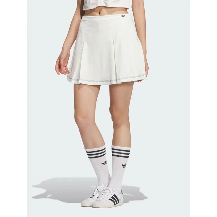 adidas/阿迪达斯春季新款三叶草透气学院风百褶裙半身裙JM8016