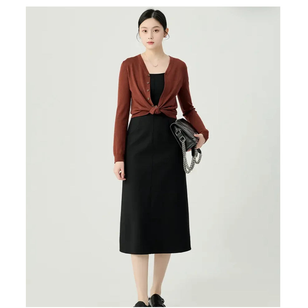 GIRDEAR/哥弟新款V领气质时尚春秋百搭减龄针织开衫上衣1499244