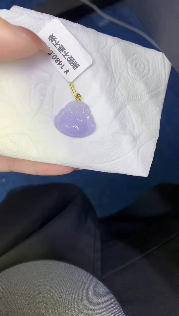 颈饰18K金镶嵌翡翠缅甸天然翡翠A货