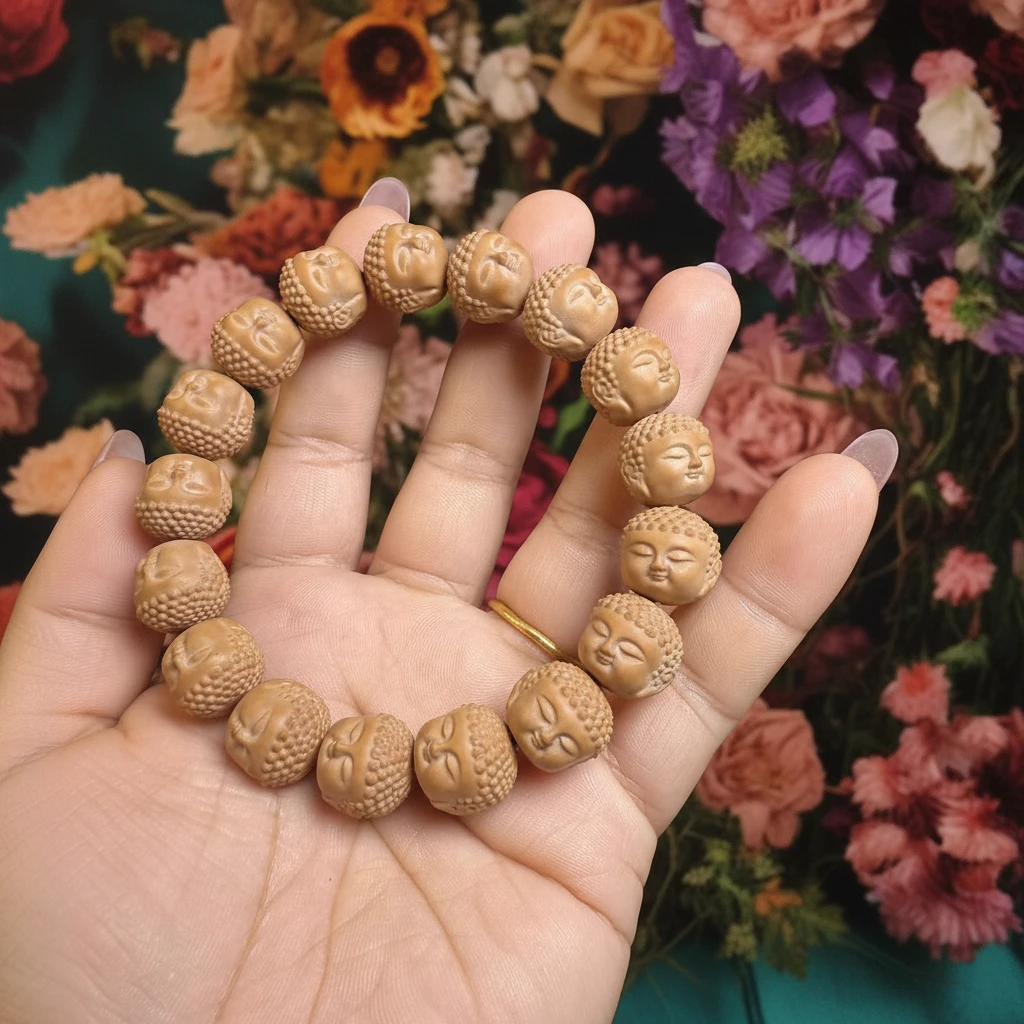 【雨轩出品】全品猴头核桃雕刻宝宝佛14+猴头手串精工精雕无科技