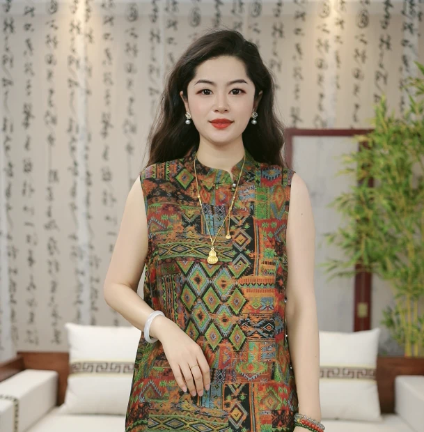 【异国风情--奥黛】新中式国风复古提花盘扣斜门襟上衣