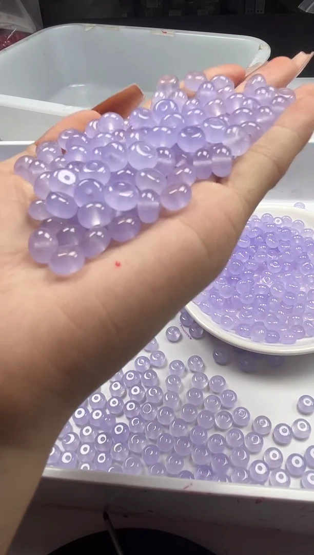 未镶嵌颈饰玛瑙/玉髓w1867冰仙紫算盘8*4mm*20颗
