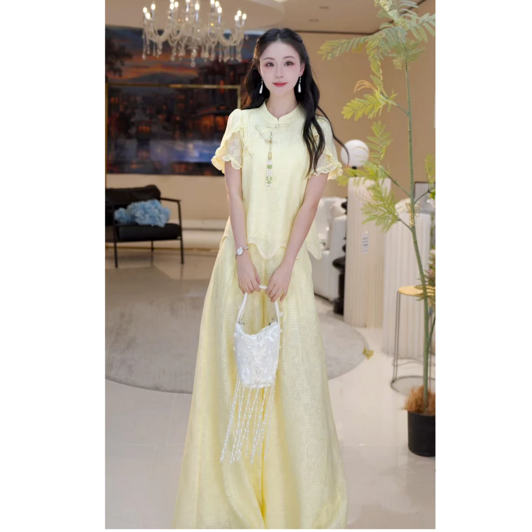 时尚国风盘扣长裤套装814677+814678+814681