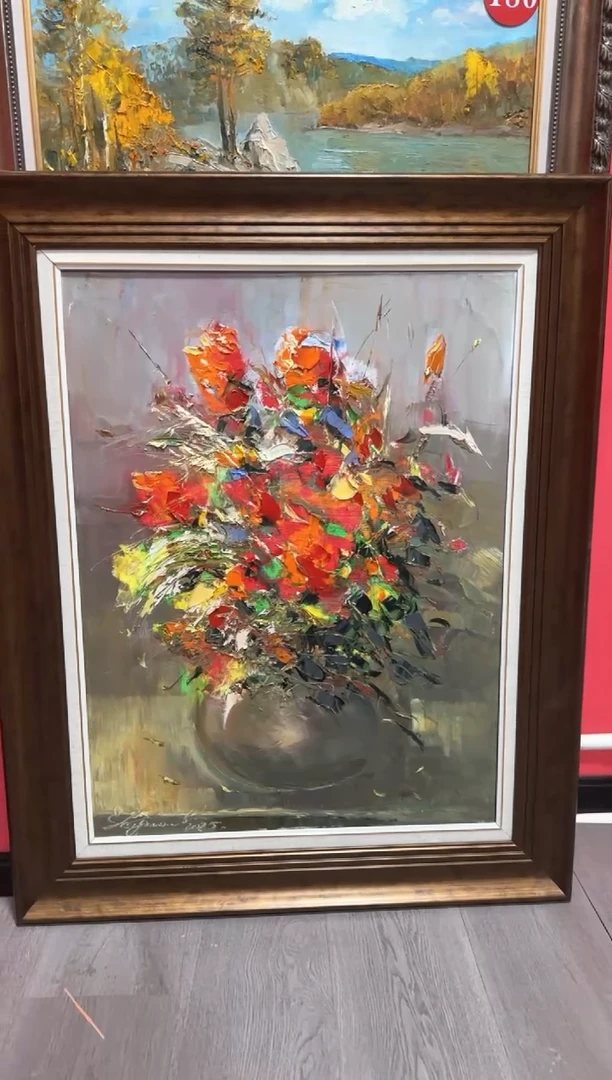 油画俄罗斯原创手绘油画 玫瑰 60x80cm 内框