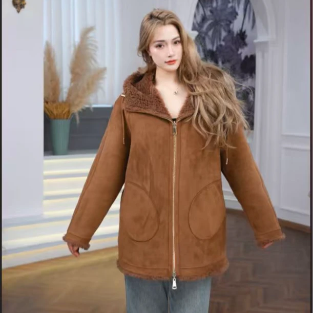 【柏天】 2025秋冬新款韩系时尚显瘦双面双穿羊毛大衣保暖外套1223