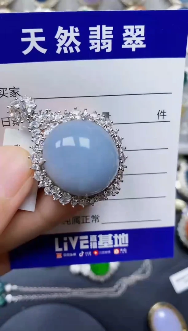 翡翠银S925镶嵌颈饰0151