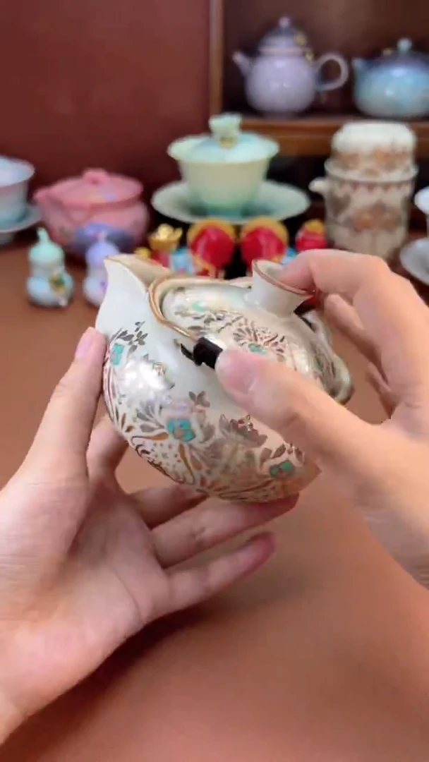 拾椿山 | 精美陶瓷茶具/茶器/茶道配件  敦煌手抓壶