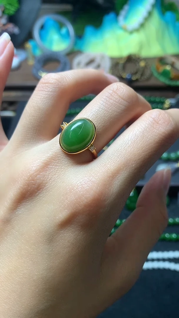 【闪购商品】和田玉戒指银S925镶嵌戒指