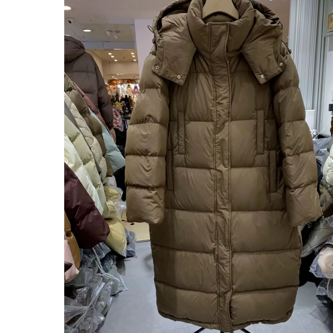 丰硕家 2024韩系长款羽绒服 左侧双口袋8866