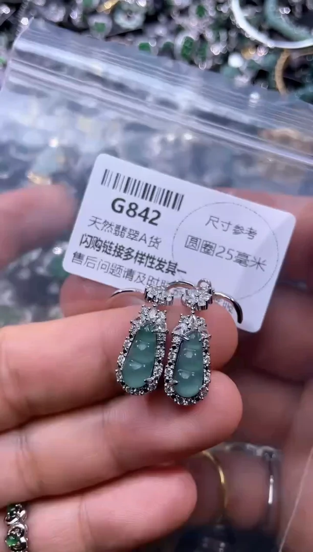 【闪购商品】翡翠颈饰未镶嵌G842耳扣