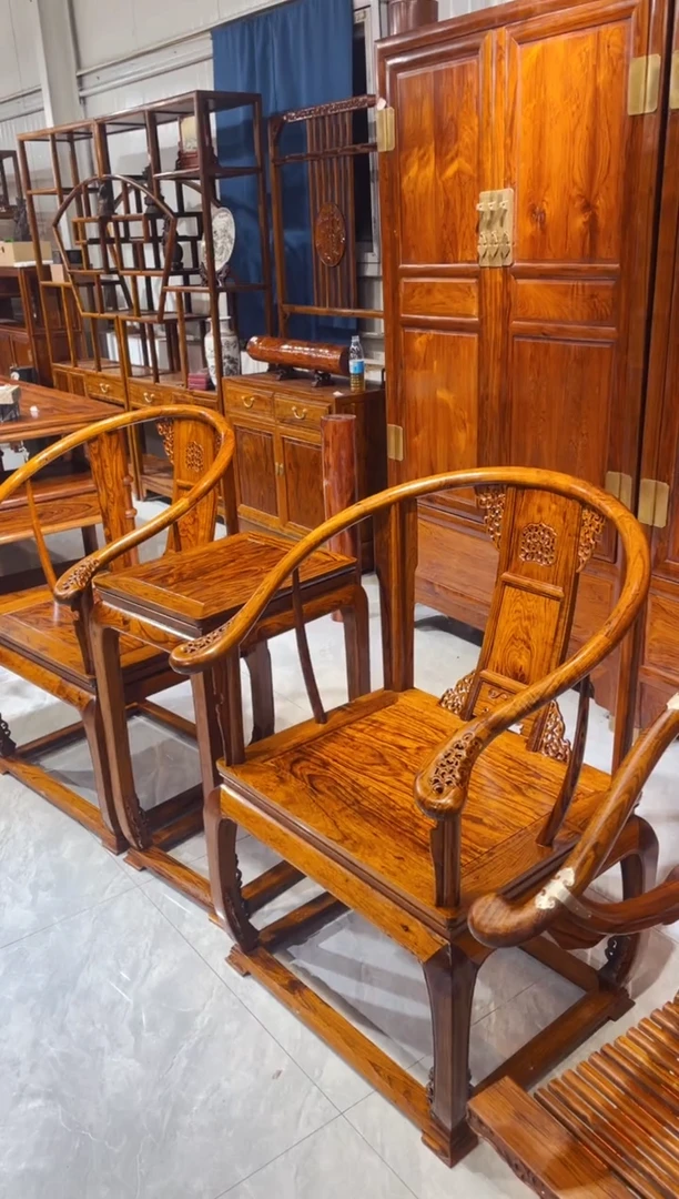 木皇宫椅三件套家具