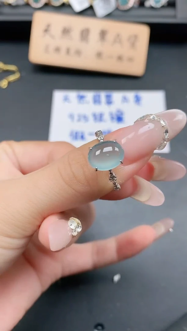 银S925镶嵌戒指翡翠111