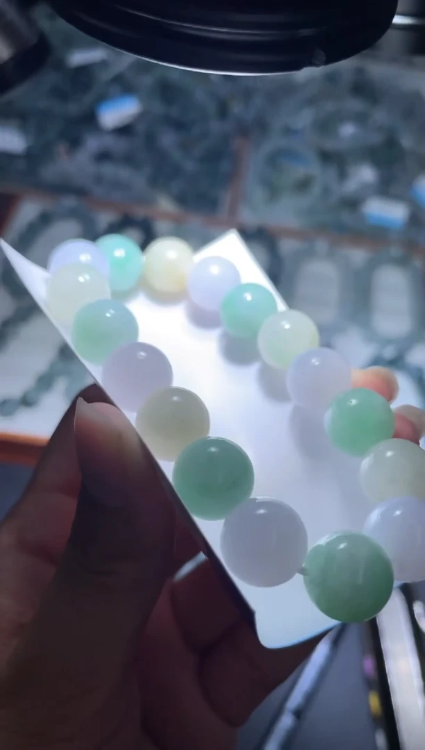 未镶嵌定制翡翠天然缅甸翡翠手串36