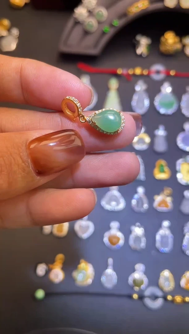 吊坠(不含链)银S925镶嵌翡翠1