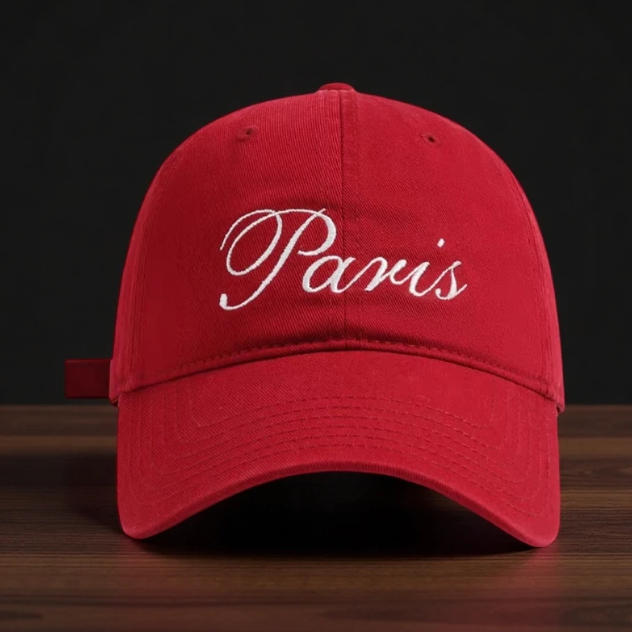 【Paris手写体】高品质潮流新款设计师字母刺绣纯棉舒适透气棒球帽