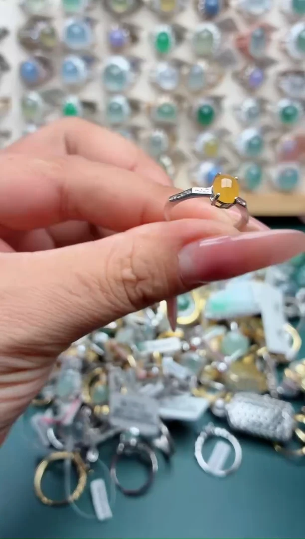 银S925镶嵌戒指翡翠.