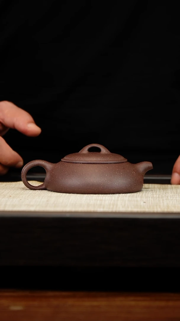 茶壶紫砂候*鸟紫泥扁月